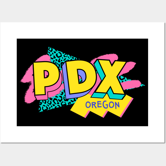 Retro 90s Portland PDX / Rad Memphis Style / 90s Vibes Wall Art by Now Boarding